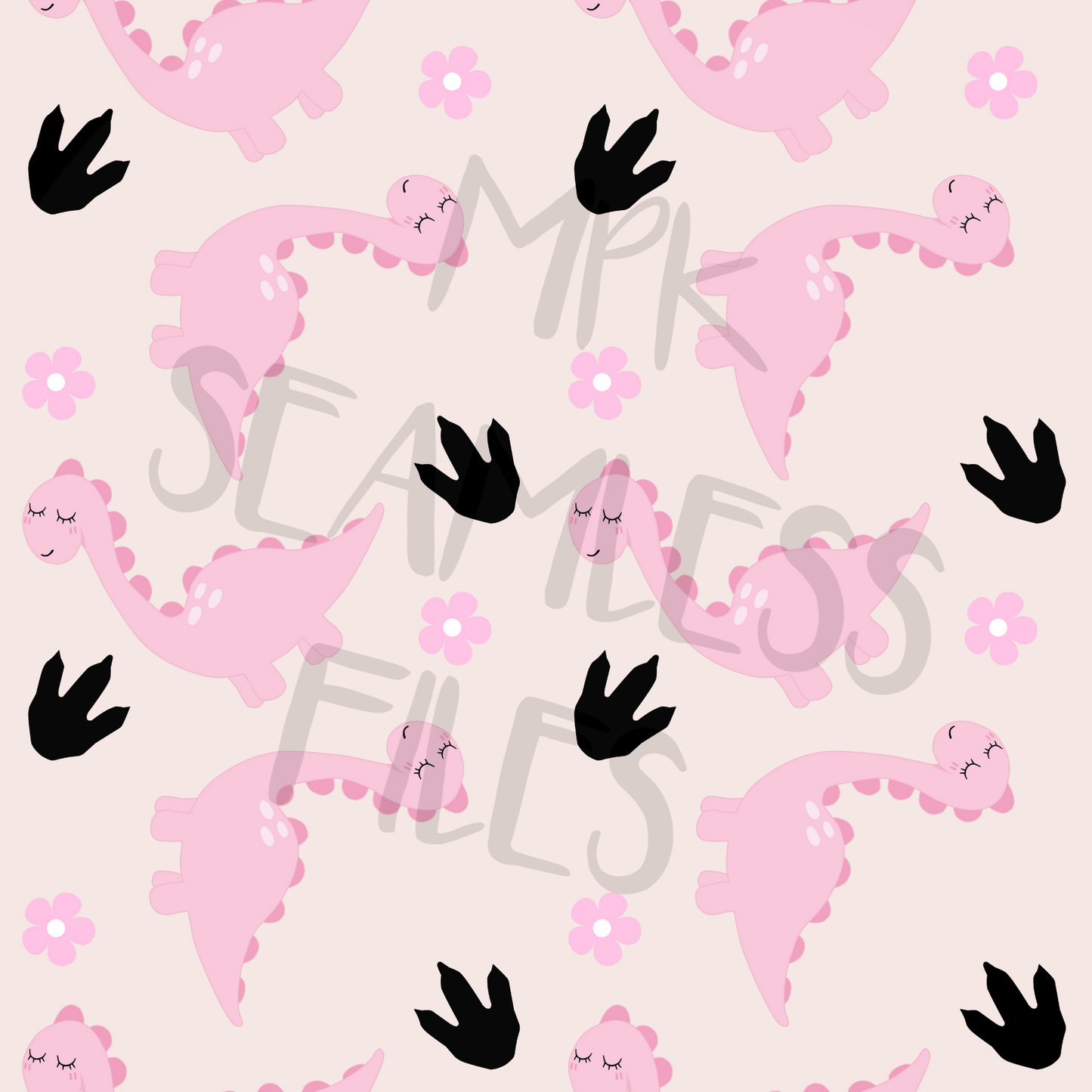 Light Pink Dino with flowers