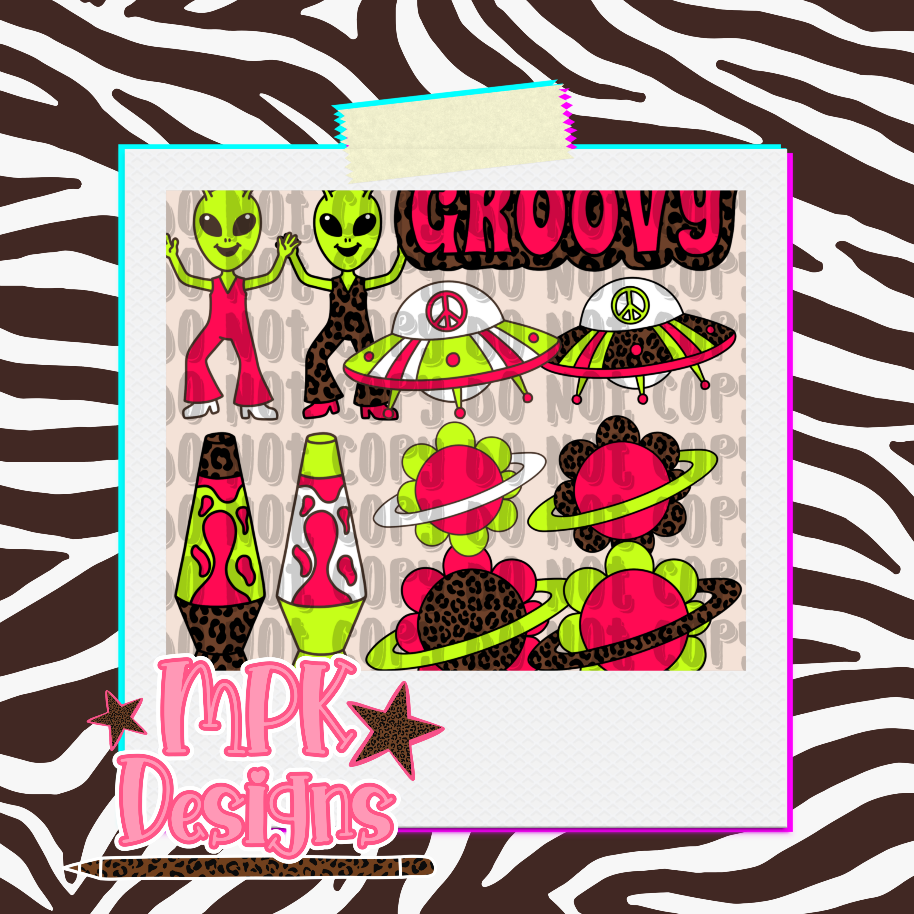 Groovy Alien Clipart – MPK Seamless Files