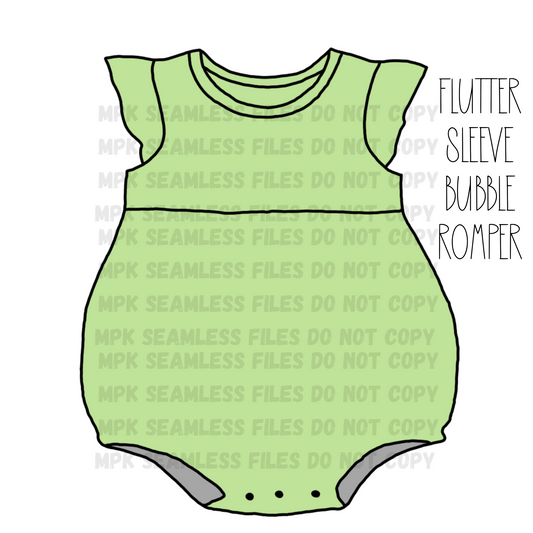 Flutter Sleeve Bubble Romper Mockup