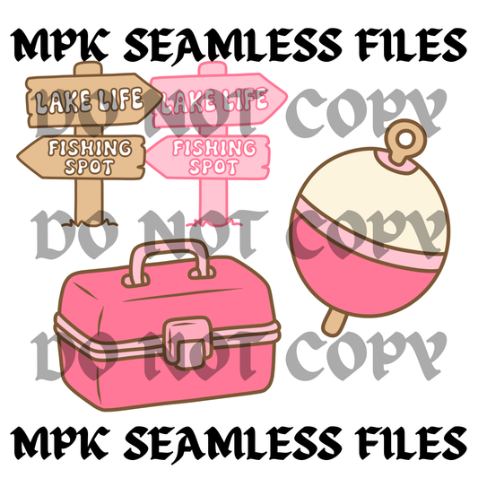 Pink Fishing Clipart