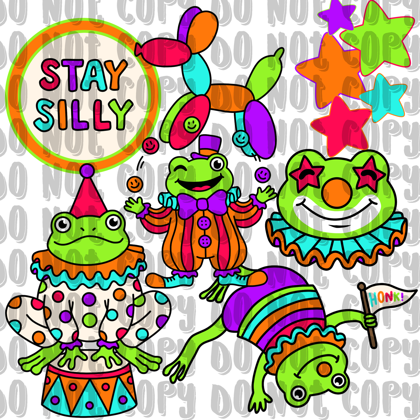 Neon clown circus