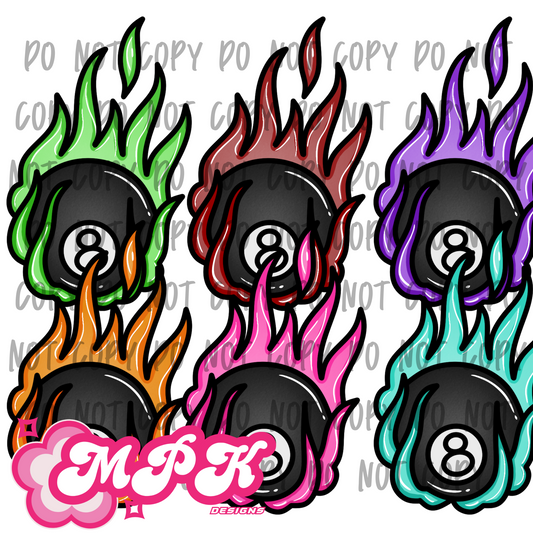 Fire 8ball Clipart